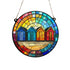 Beach Huts Stained Glass Effect Suncatcher